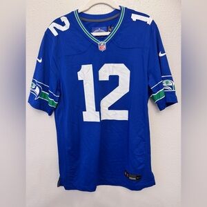 Men’s Seattle Seahawks 12s Nike Royal Throwback Player Game Jersey- NEW!